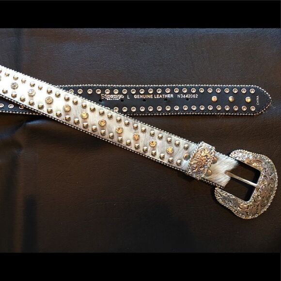 GORGEOUS RHINESTONE Black & White Hair Belt main image 5